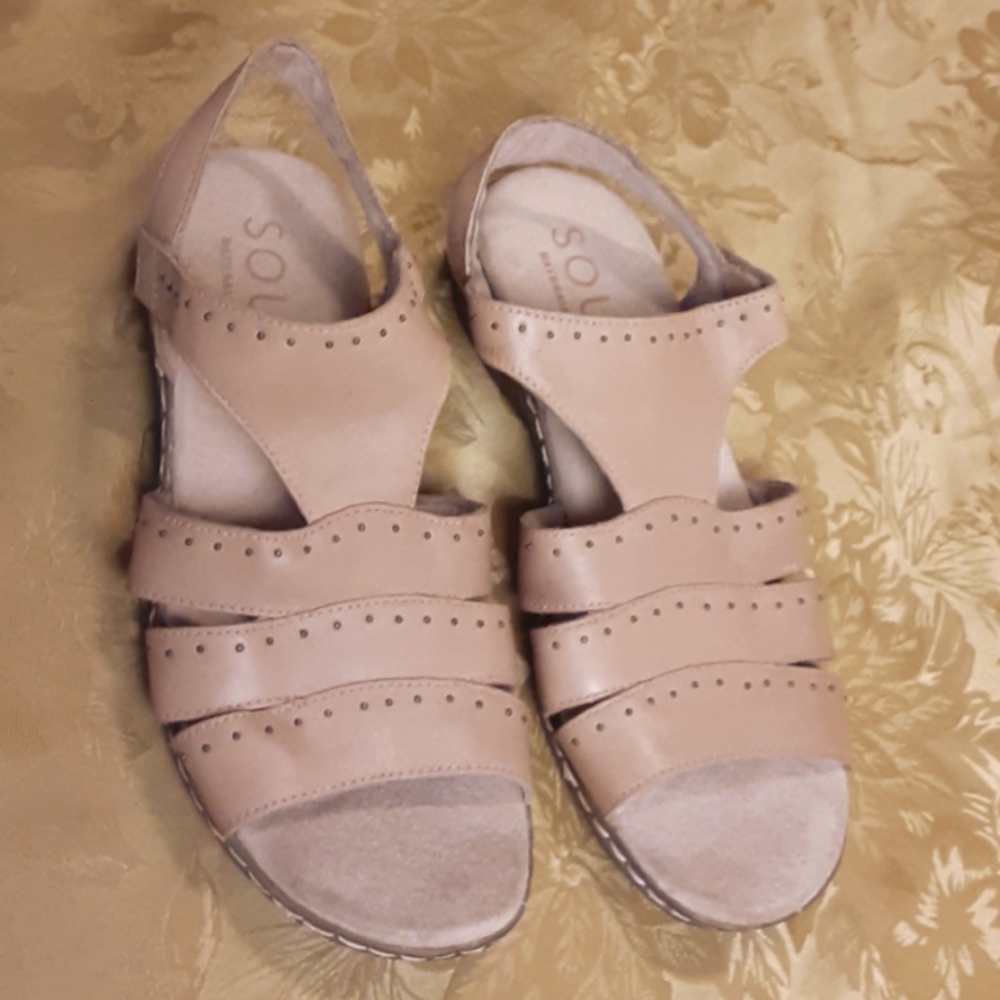 NATURALIZER Soul Beacon Tan Leather Sandals Size 9.5 Women's
